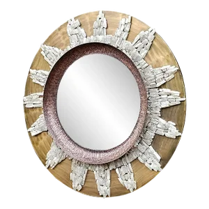 Early 21st Century Modern History Home 46" Sunburst Quartz Mirror