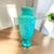Late 19th Century Antique Uranium Harrach Bohemian Hand Enameled Vase-Teal-Aqua-Turquoise-Glass For Sale - Image 5 of 10