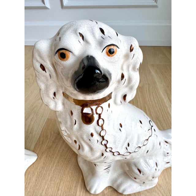 Staffordshire Vintage William Kent Staffordshire Ware Copper-Luster Spaniel Dogs, Pair For Sale - Image 4 of 10