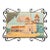 Taylor Tilery –Mission Santa Barbara,1930s Spanish Revival Hand-Painted Tile Panel in Iron Frame For Sale