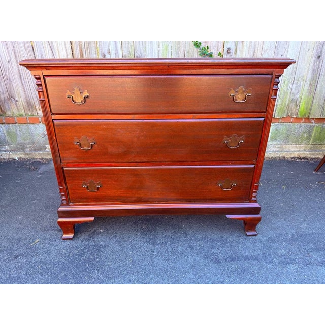 Vintage Chippendale Mahogany Four-Drawer Chest of Drawers For Sale - Image 11 of 16