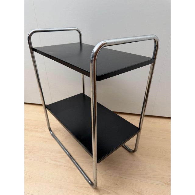 Steel Tube Side Table in Black and Chrome from Mauser Werke, Germany, 1950 For Sale - Image 12 of 18