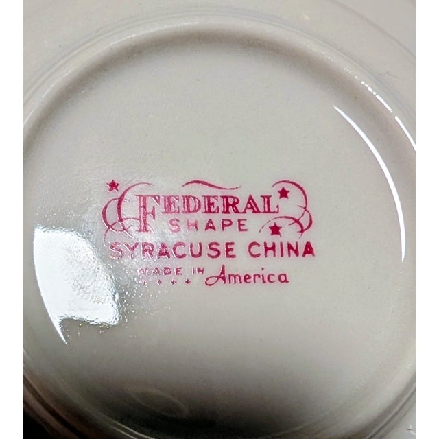 1960s Six Syracuse China Carvel Cups and Saucers For Sale - Image 9 of 9