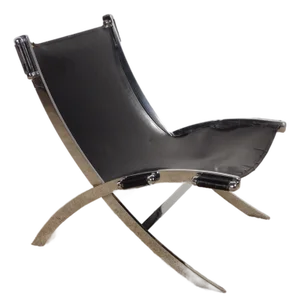 Leather Scissor Chair by Antonio Citterio for Flexform Italia, Circa 1980s