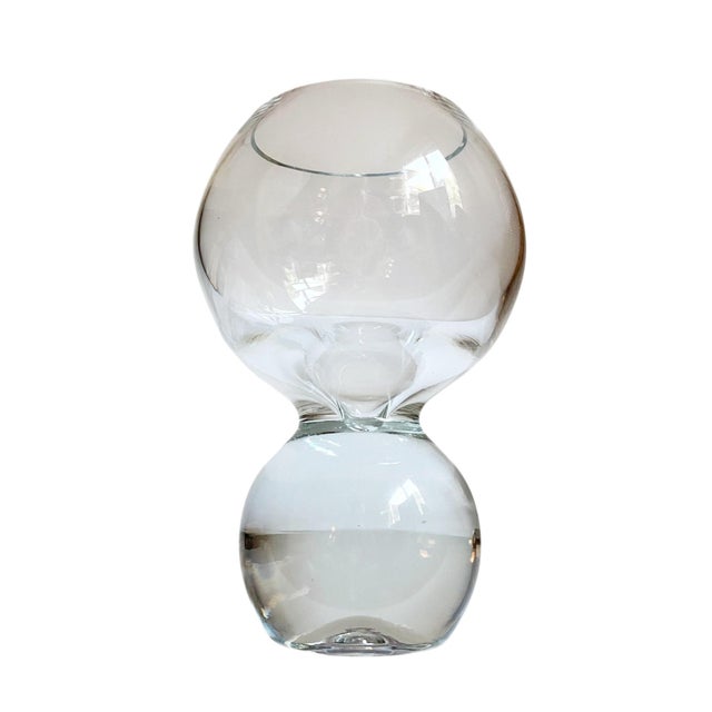 Mid-Century Modern 1980s Post-Modern Studio Nova Art Glass Vase: Double Bubble Design For Sale - Image 3 of 6