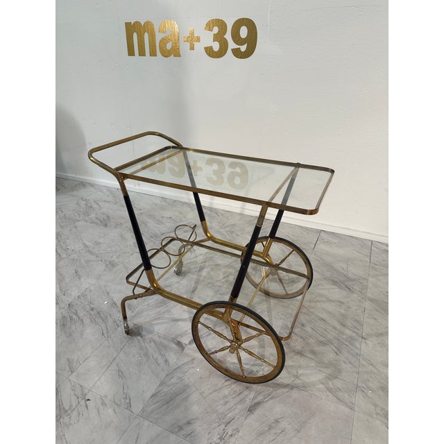 Mid-Century Modern Mid Century Italian Bar Cart by Cesare Lacca For Sale - Image 3 of 11