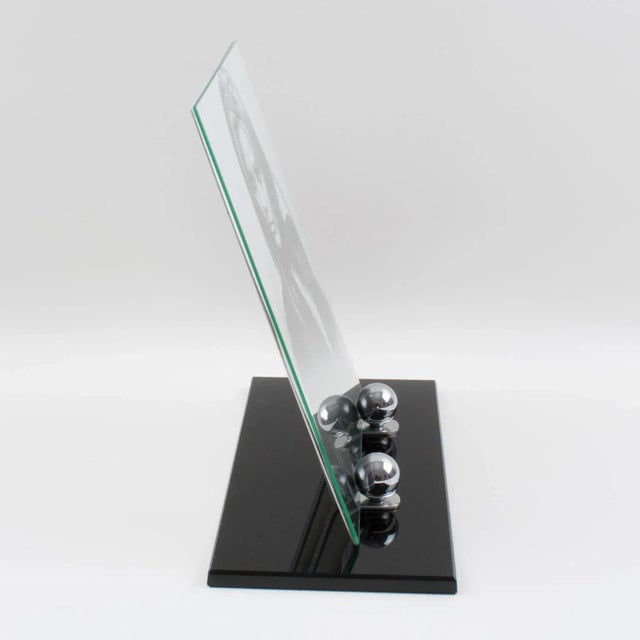 Art Deco Black Opaline Glass Picture Frame, France 1930s For Sale In Atlanta - Image 6 of 8