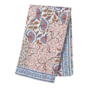 Aizel 6-Seat Multi/Blue Patchwork Handstitched Tablecloth