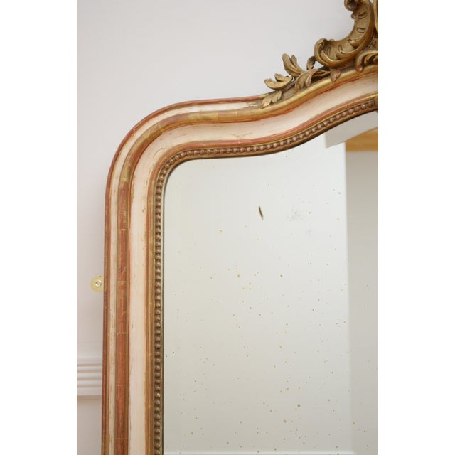 Napoleon III Chateau Wall Mirror, Gold Leaf & Gesso, 1850 For Sale - Image 4 of 15