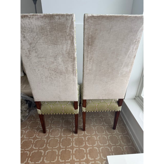 Neoclassical Pair of "King" Upholstered Accent/Dining Chairs For Sale - Image 3 of 4
