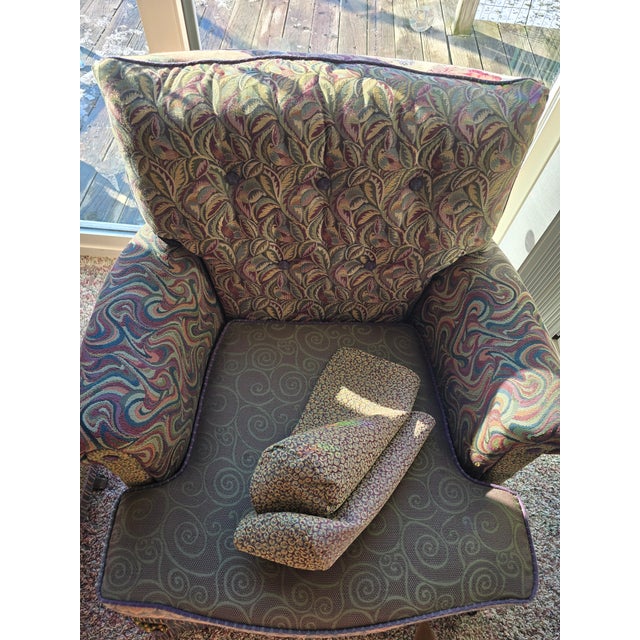 One-of-a-Kind Mid-Century Swivel Chairs | Custom Upholstered | Rocker + Swivel For Sale - Image 10 of 12