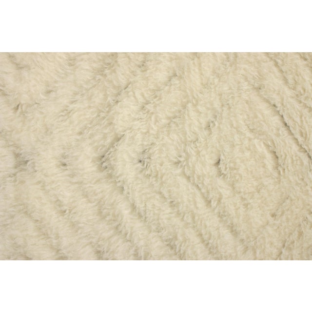 Textile Rug & Kilim's Contemporary High Pile Rug in Beige With Geometric Design For Sale - Image 7 of 7