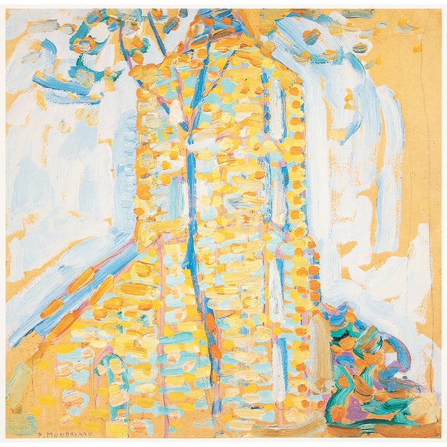 Mustard 1991 After Piet Mondrian "Domburg Church", Full-Color Parisian Print For Sale - Image 8 of 8