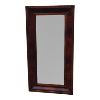 Antique American Empire Flame Mahogany Ogee Wall Mirror 20x30 Wood Backing 1850s For Sale