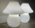 Glass Vintage Italian White Murano Mushroom Lamps - a Pair For Sale - Image 7 of 11