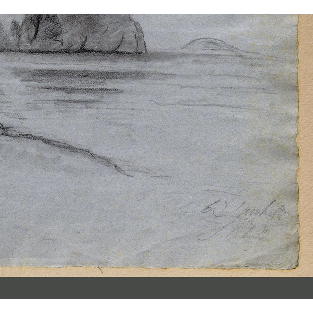 Francesco Paolo Michetti, Italian Landscape, 1800s, Pencil Drawing For Sale - Image 4 of 6