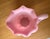 American Vintage Fenton Pink Satin Melon Ribbed Pitcher With Ruffled Top For Sale - Image 3 of 4