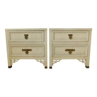 Mid 20th Century Dixie Shangri-La Asian Chinoiserie Nightstands - a Pair For Sale