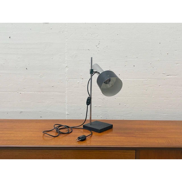 Table Lamp with Chrome-Plated Frame and Stone Base, 1970s For Sale - Image 16 of 16