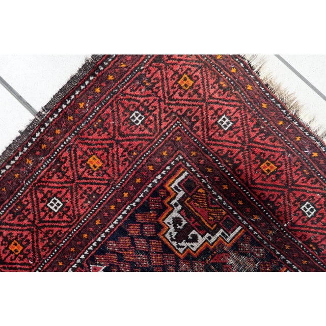 1920s, Antique Afghan Baluch Handmade Rug 3.1' X 6' For Sale - Image 11 of 14