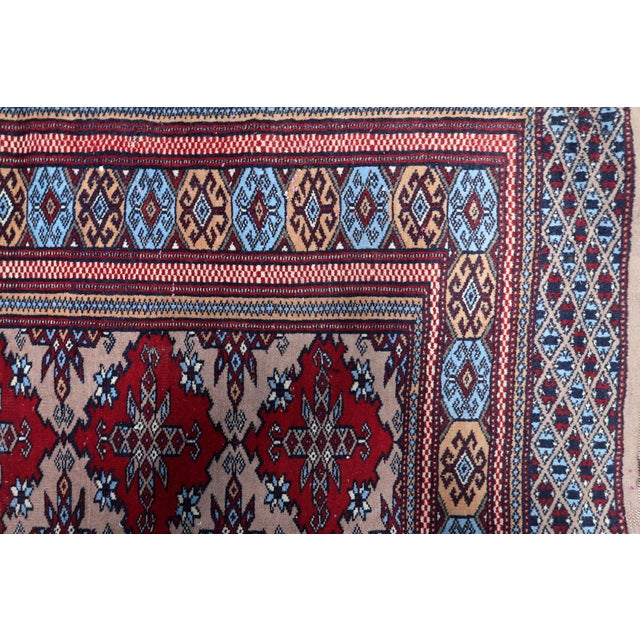 Navy Blue 1920s, Antique Uzbek Bukhara Handmade Rug 3.1' X 4.1' For Sale - Image 8 of 13