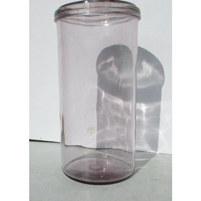 Glass Vintage 1950s Blown Glass Barber Jar For Sale - Image 7 of 8