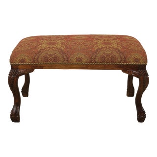 Ball & Claw Chippendale Ottoman W. New Upholstery For Sale