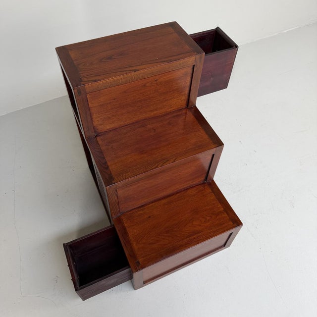 Mid-Century Modern Japanese Stair Chest, 1960s For Sale - Image 3 of 14