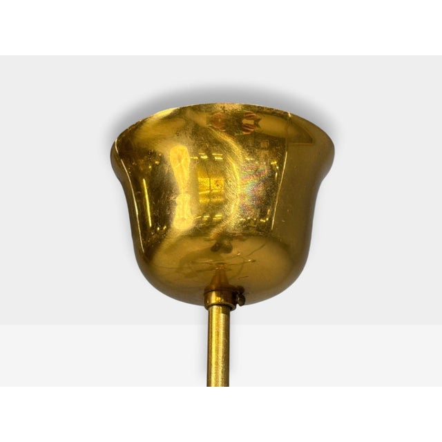 Swedish Modern, Pendant Light, Brass, Frosted Glass, Sweden, 1940s For Sale - Image 10 of 10