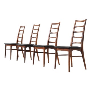 Model Lis Dining Chairs in Rosewood by Niels Koefoed for Koefoeds Møbelfabrik, 1960s, Set of 4 For Sale
