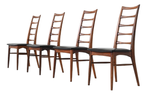 Model Lis Dining Chairs in Rosewood by Niels Koefoed for Koefoeds Møbelfabrik, 1960s, Set of 4
