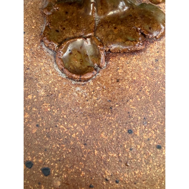 Organic Mixed Media Studio Pottery Decor Sculpture With Faux Fiddlehead Ferns For Sale - Image 9 of 12