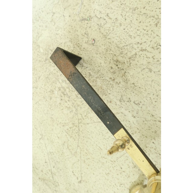 1970s Virginia Metalcrafters Colonial Williamsburg Brass Fireplace Andirons - a Pair For Sale - Image 5 of 8
