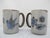 Mid 20th Century Ken Edwards El Palomar Blue Bird Flowers Mexican Tonala Folk Art Coffee Cup Pair For Sale - Image 5 of 7