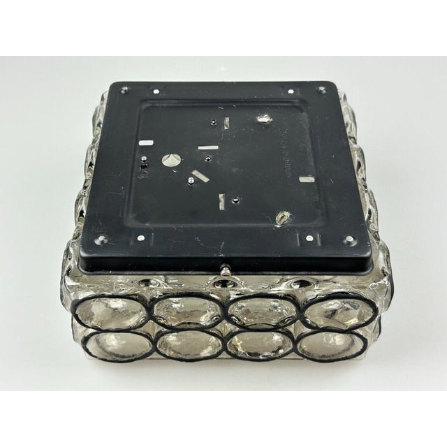 Charcoal Ceiling Lamp in Glass & Metal from Glashütte Limburg, 1970s For Sale - Image 8 of 18