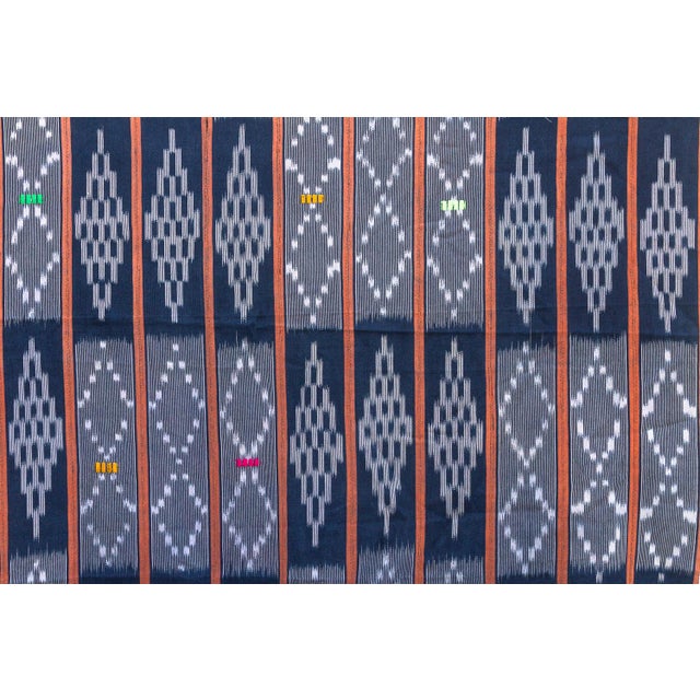 African Vintage Baoule African "Abidjen Diamond" Ikat Throw For Sale - Image 3 of 6