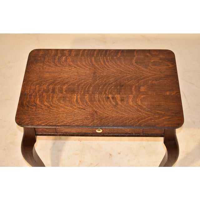 French Oak Side Table With Cabriole Legs, Circa 1900 For Sale - Image 12 of 13