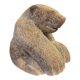 1970s Inuit Wilson Oozeva Carving of Polar Bear For Sale