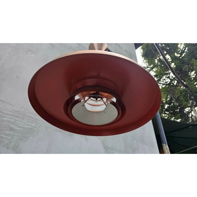 Metal Copper Chandelier, Denmark, 1950s For Sale - Image 7 of 9