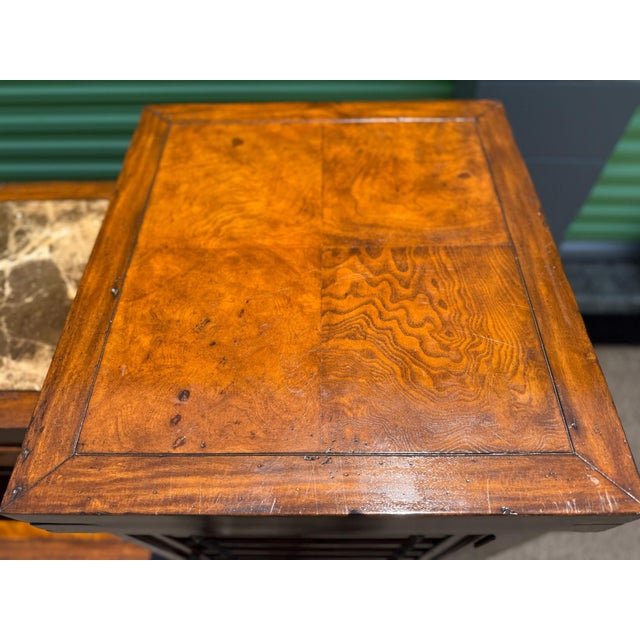 Marge Carson- Vintage Marble Top Flip-Top Sideboard/Buffet For Sale In Naples, FL - Image 6 of 12