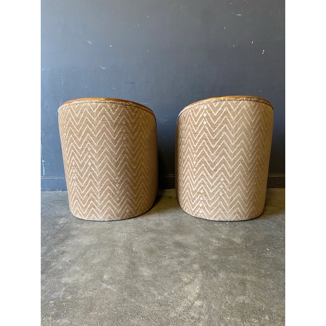 Vintage Postmodern Barrel-Back Chairs- Set of 2 For Sale In New York - Image 6 of 9