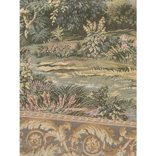 Vintage French Jacquard Tapestry with Fountain Motif, 1980s For Sale - Image 13 of 18