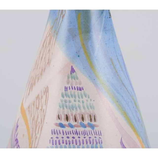 Vintage Italian Ceramic Vase with Abstract Motif by Monica Grandi, 1980s For Sale - Image 3 of 10