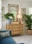 Ecru Vintage Tropical Rattan & Bamboo 3-Drawer Dresser With Sunburst Motif For Sale - Image 8 of 12
