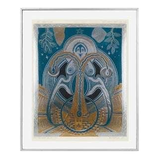 Gavrinis Earth Goddess, Psychedelic Visionary Metallic Reversible Print, 1/75 by Ian McNeil Cooke For Sale