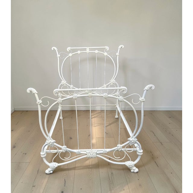 Late 19th Century Circa 19th C. Antique Claw Foot Solid Iron Full Size Bed For Sale - Image 5 of 8