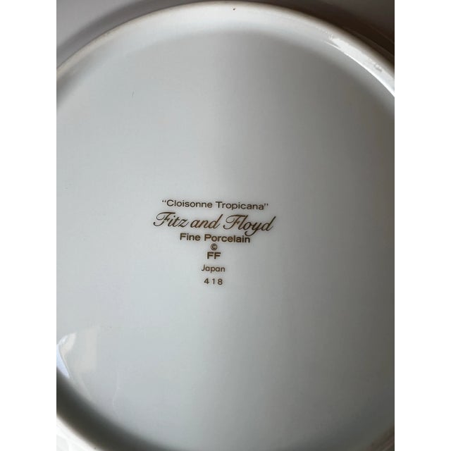 1980s Vintage Fitz and Floyd Tropical Pattern Bread Plates- A Pair For Sale - Image 5 of 5