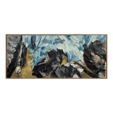 Mid-Century Oil Painting "Surf" by Richard G. Fish 1963 31 X 13, Framed For Sale