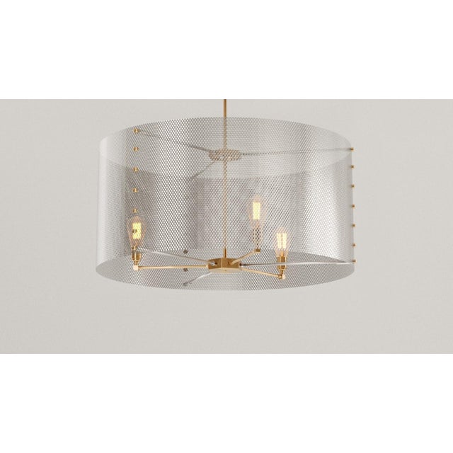 Contemporary Trapenard Pendant Lamp in Brass and Stainless Steel by Marine Breynaert For Sale - Image 3 of 6