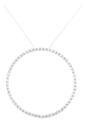 .925 Sterling Silver 5.0 Cttw Prong Set Round-cut Diamond Open Circle Hoop 18" Pendant Necklace (I-J Color, I2-I3 Clarity)
